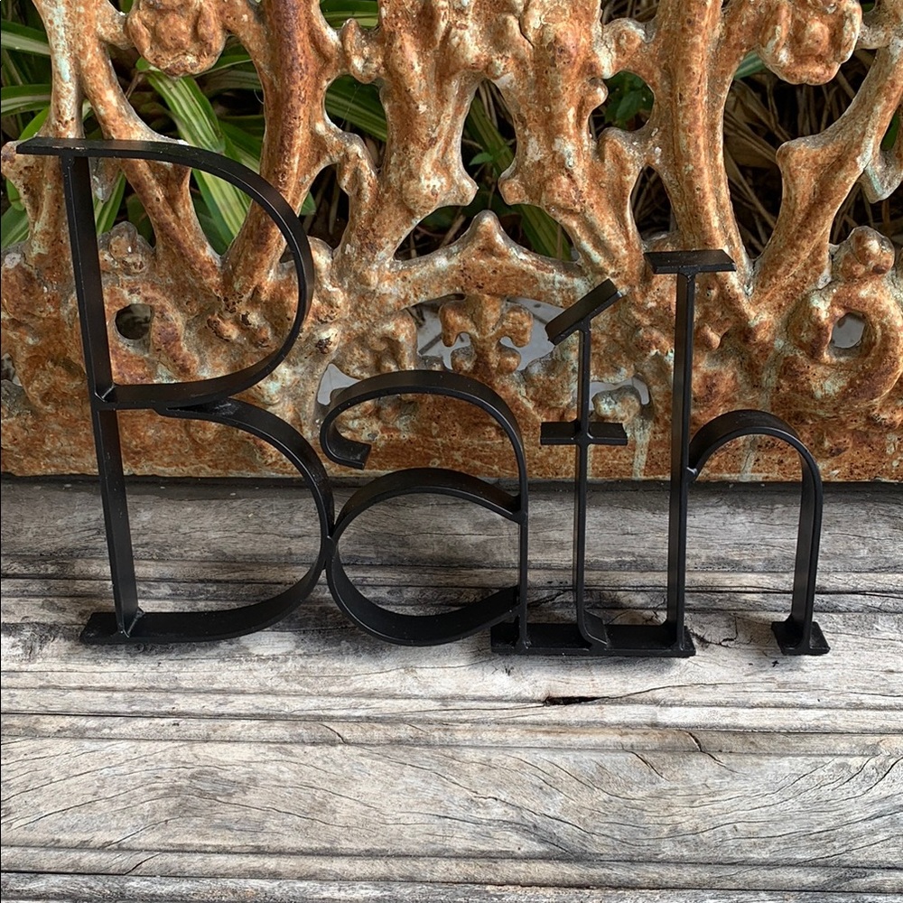 Black Heavy Metal / Wrought Iron Typeset Bath Sign - Picture 5 of 9